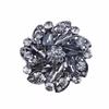 1pcs High-grade Black White Champagne Rhinestone Flower Buttons Fur Mink Coat Collar Decorative Buttons 50mm