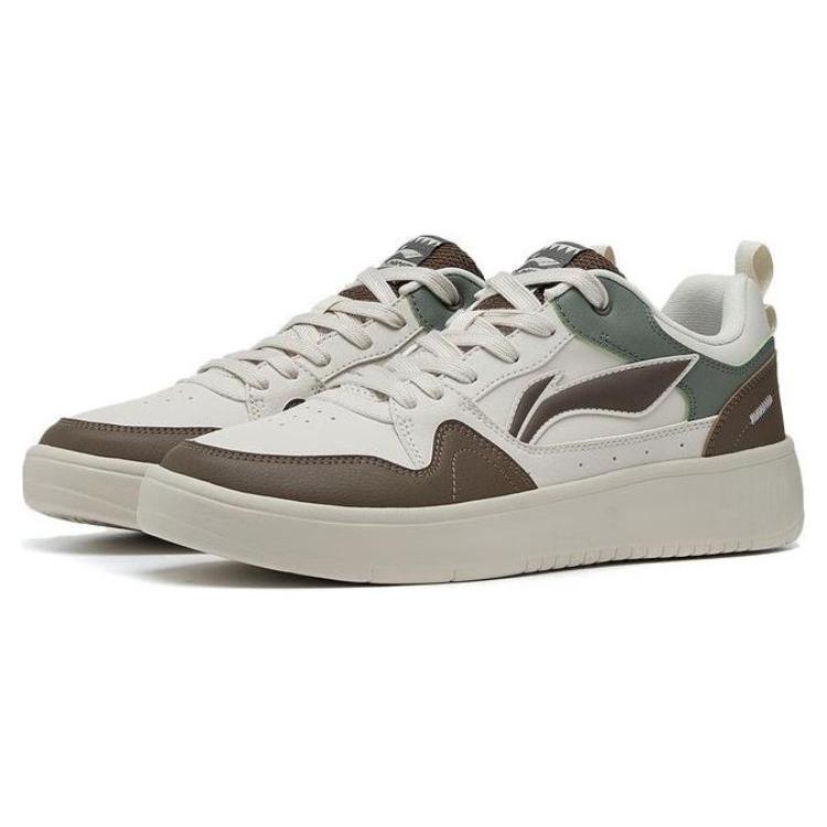 Chaussures de Skateboard Li Ning Line 2.0 Résistantes à l'abrasion Respirantes Basse Tige Homme Blanc Ambre AGCT337-2