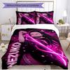 3pcs Duvet Cover Set (1*Duvet Cover + 2*Pillowcase, Without Core), Demon Slayer Print Soft All‑Season Bedding Set, Home Bedroom Decor Gift