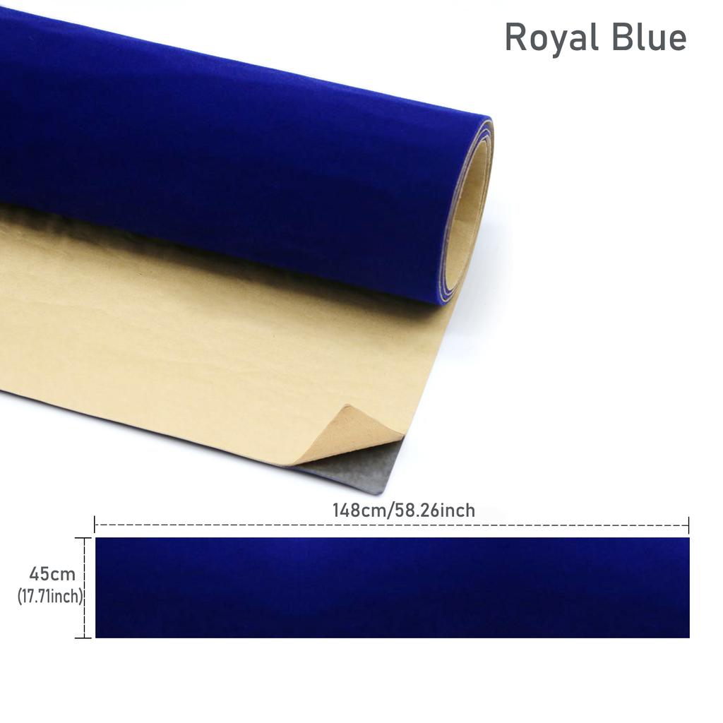 Self-Adhesive Velvet Fabric Sheets, 45x148cm Flocked Non-Woven Felt for Jewelry Box Liner, DIY Crafts, Decoration, Package - 19 Rich Colors For Choose