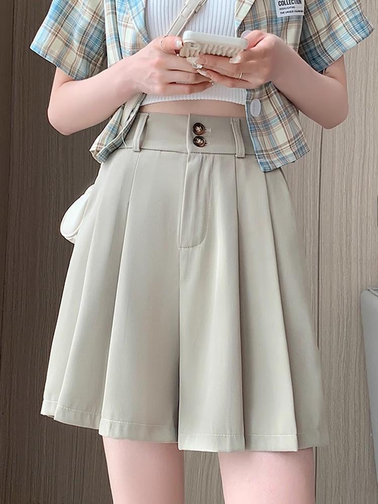 

Осень 2024 Корейский стиль Большой размер Повседневные шорты с широкими штанинами для женщин с фигурой «груша» 4XL хаки