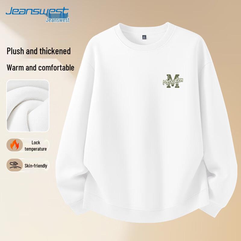 JEANSWEST Herren Fleecegefüttertes Grafik-Sweatshirt mit Rundhalsausschnitt