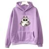 Siamese Cat Azuki Is The Center of The World Nobeko Hoodie Kawaii/Cute Long Sleeve Sweatshirt Harajuku Cartoon Tops
