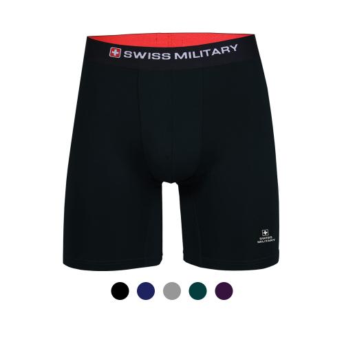 

[Swiss Military Underwear] Long Boxer Briefs 1-Pack [Shipped from Korea] 100% Authentic Dark Blue - 120
