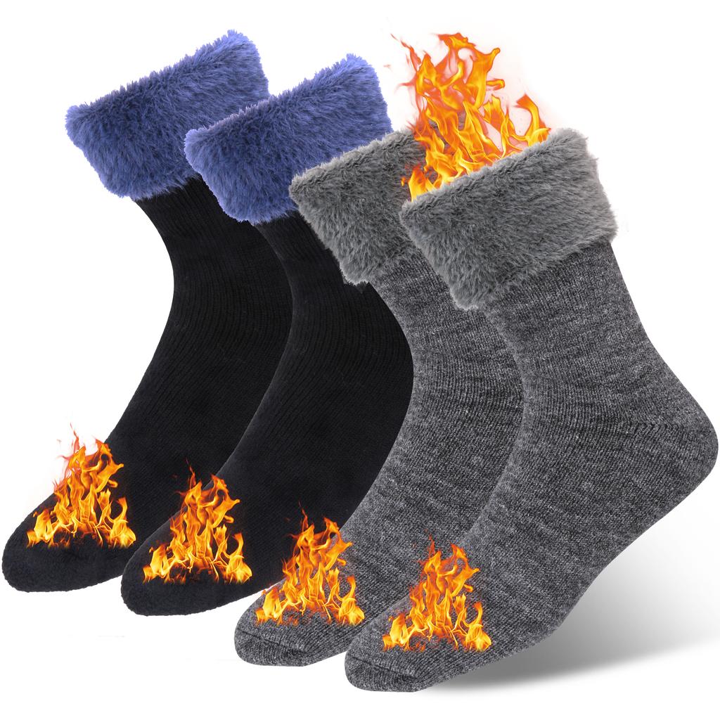 2 Paar Thermosocken für Damen Mädchensocken Extrem Kaltes Wetter Winter Warm Weich Gemütliche Socken mit Geschenk