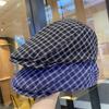 Y2k Newsboy Caps Korean Style Painter Hat Retro Plaid Berets  Outdoor