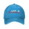 Chile Text Flag Baseball Cap Vintage Distressed Denim Washed Sun Cap Unisex Women Outdoor Workouts Unstructured Soft Caps Hat