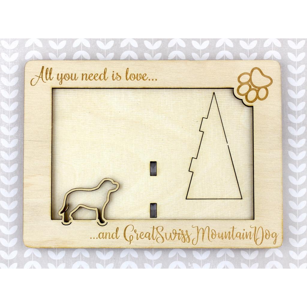 Great Swiss Mountain Dog, Greater Swiss Mountain Dog - Photo frame, engraved wooden frame, a lovely gadget for the dog lover by Art-Dog