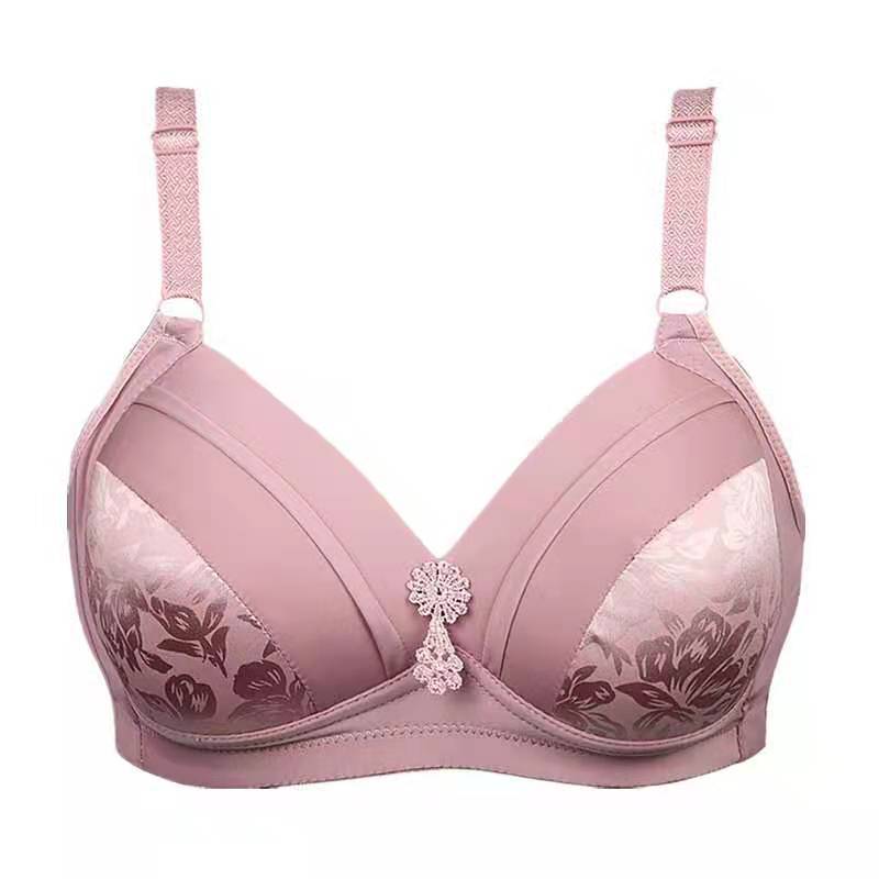 Large Size Thin Without Steel Ring Underwear, Comfortable Gathering, Breathable Bra, Middle-aged and Elderly Bra