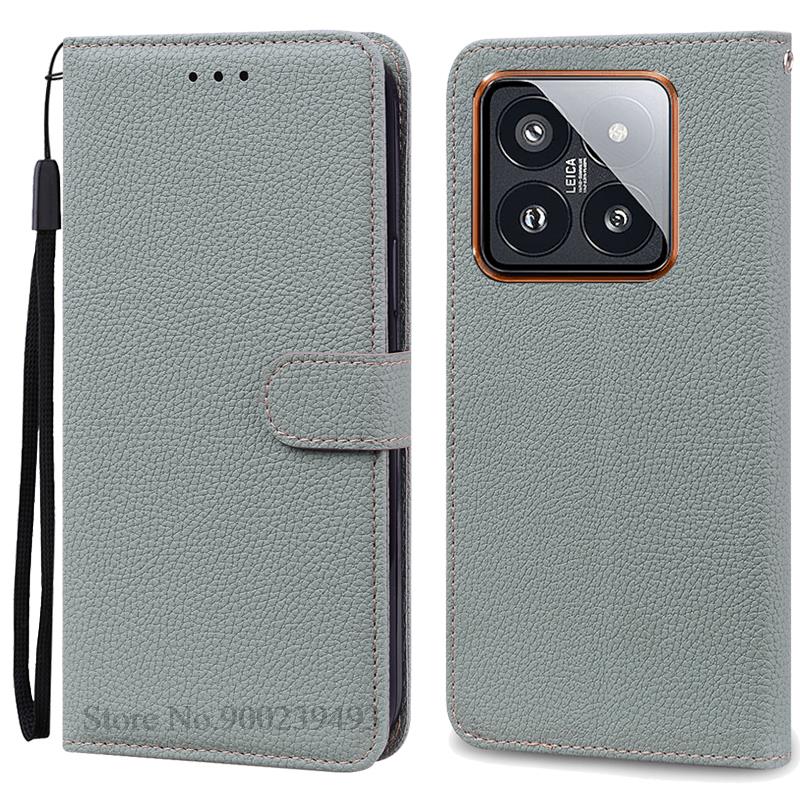 Mi 14 Mi14 Xiaomi14 Pro Case For Xiaomi 14 Case Leather Wallet Flip Case For Xiaomi 14 Pro Cover Coque For Xiaomi Mi 14 Fundas
