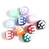 10Pcs Acrylic M Bean Round Beads Candy Color Hand Painted Loose Bead for DIY Jewelry Beaded  Phone Bag Charm Accessories