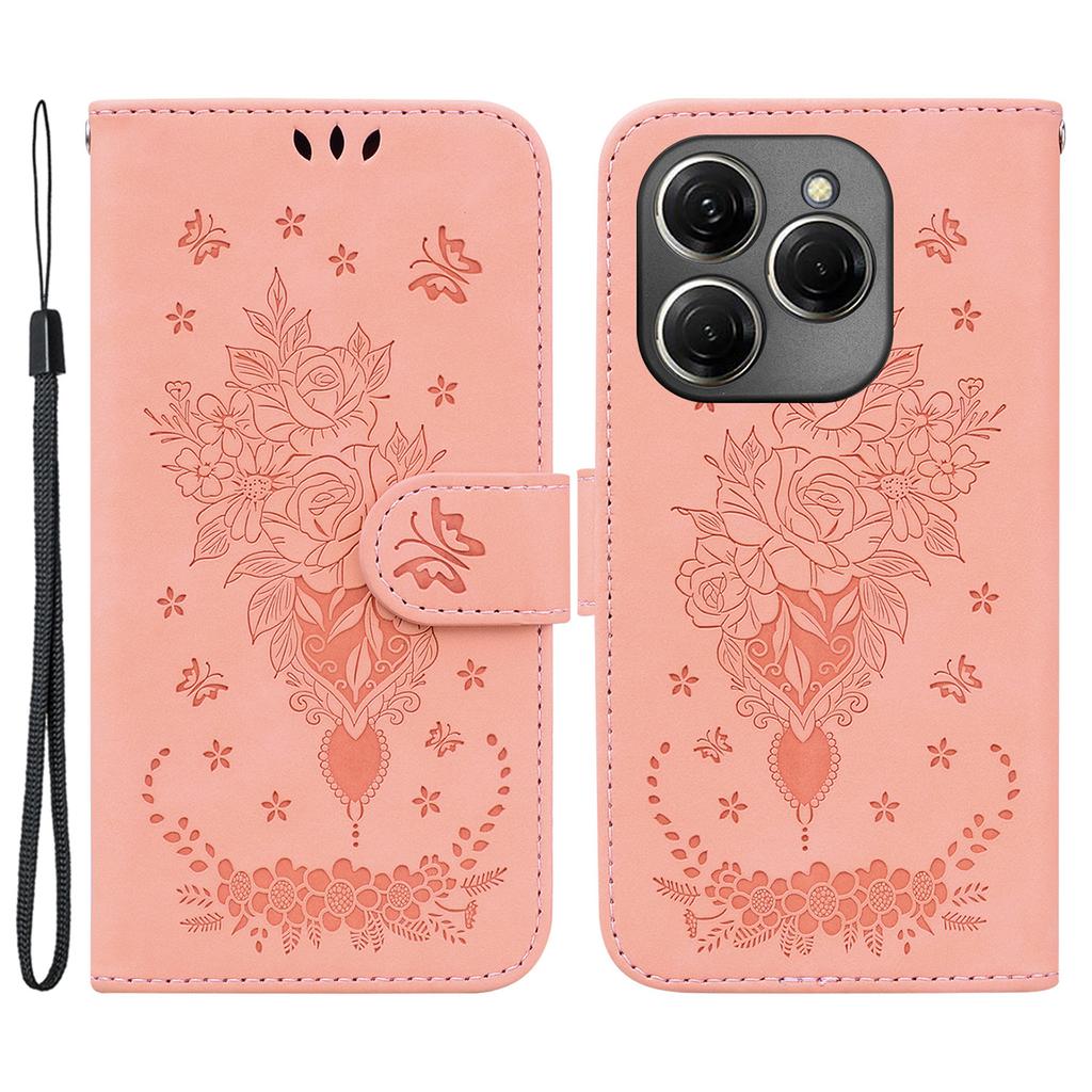 For TECNO Spark 20 Pro Case Flower Imprint Shockproof Leather Phone Cover