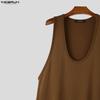 INCERUN Herren Damen Sommer Ärmellos Lässig Locker Lang Kleid Roben