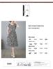 2025 Summer Floral Cotton-Silk A-Line Dress: Women's Short Sleeve, Loose Waist, Slimming Tie Mid-Length
