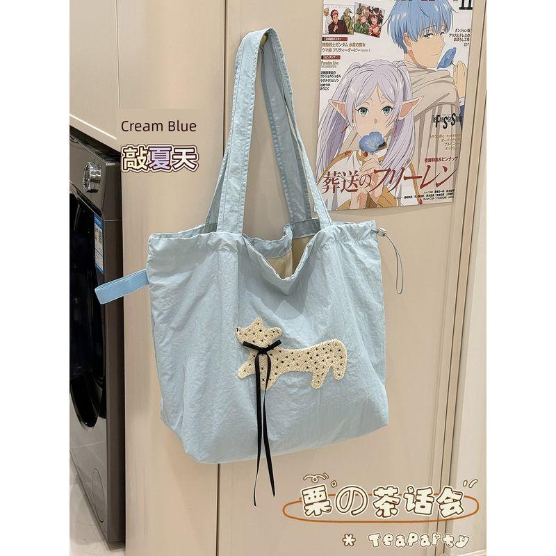 

Японский стиль Инс Повседневный Легче всего сочетать Наплечная сумка Дорожная Портативная Холщовая сумка Большая вместимость Студенческая Рабочая одежда Сумка-тоут Женская Light blue Ribbon Dog