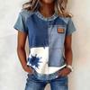 New Printed Imitation Denim Women's Short-sleeved T-shirt 3D Digital Summer Top Fashion Women's Clothing