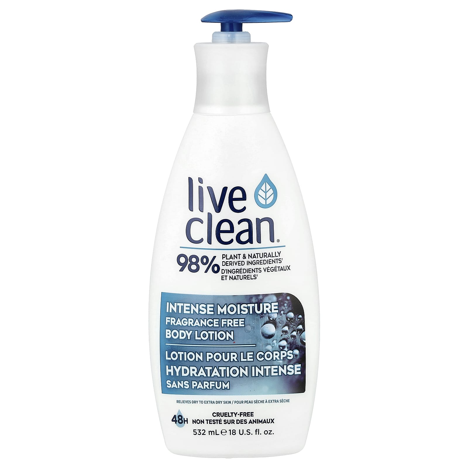 

Live Clean, Intense Moisture Body Lotion, Fragrance Free, 532 ml (18 fl oz)