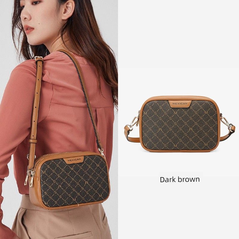

Mexican Women s Bag 2025 New Arrival Popular Bag Women Camera Bag Contrast Color Retro Female Messenger Bag Official Website Authentic Dark brown
