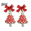 Red Bow Ball Earrings 1 Pair Christmas Deer Snowflake Xmas