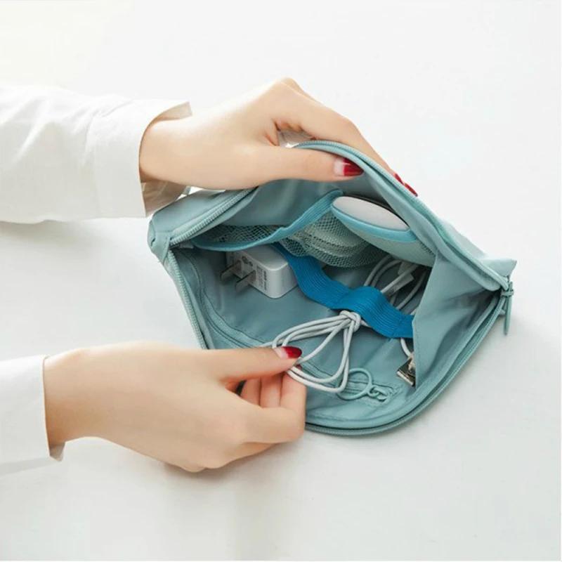 Portable Cable Storage Bag Waterproof Digital Electronic Organizer USB Data Line Charger Plug Storage Bag Travel Cable Organizer