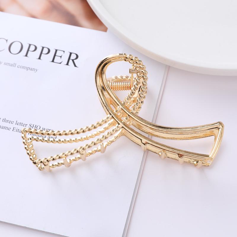 European & American Metal Cat Claw Hair Clip - Leaf Design for Ponytails
