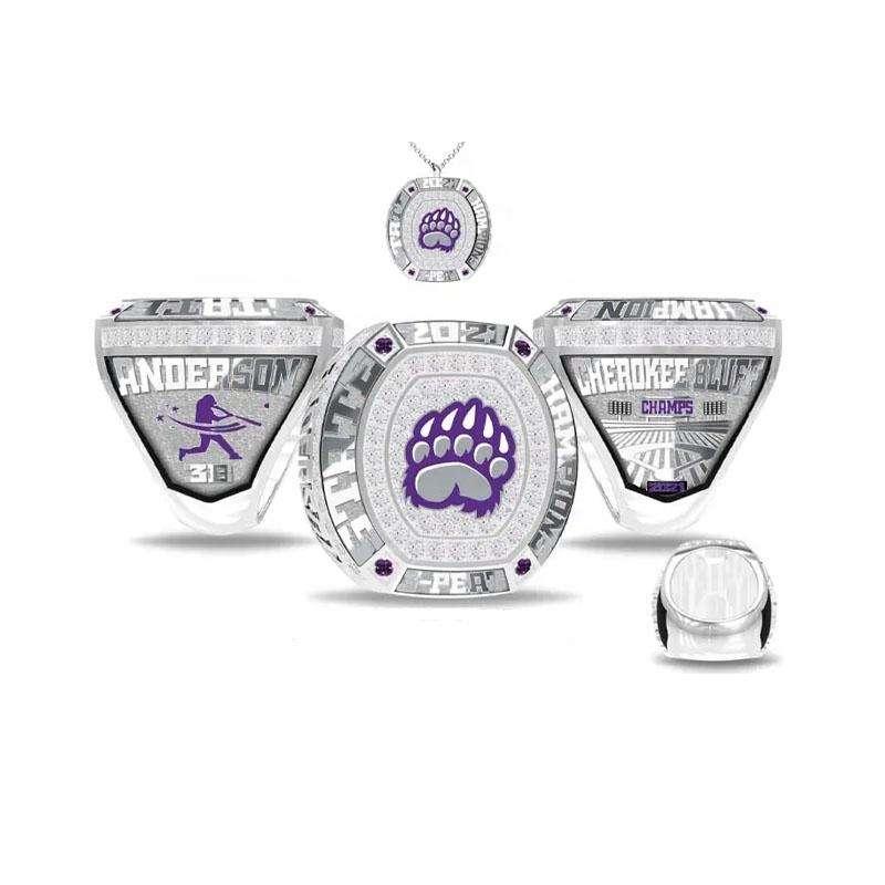 YUANYU Factory Customized LOGO Basketball, Football, Rugby Championship Champion Ring Sports Jewelry Men and Women Alloy Jewelry