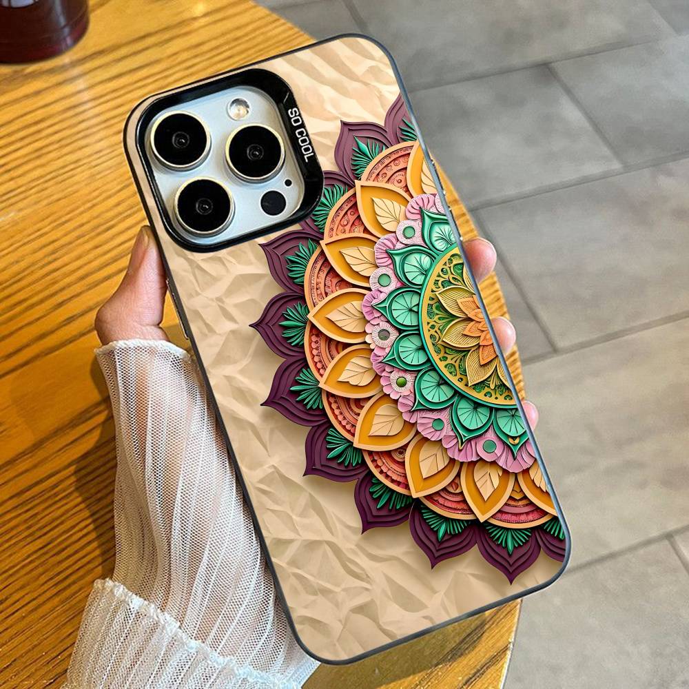 Artistic Flowers HD Printed  Phone Case For iPhone 16 17 15 14 12 13 Pro Max Black Color Shockproof Cover