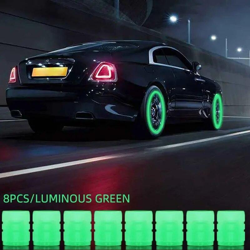

8 шт. светящийся клапан мотоцикла велосипеда велосипеда автомобиля колесо шина ступица колпачок флуоресцентный ночной светящийся светящийся клапан стержень колпачок декор