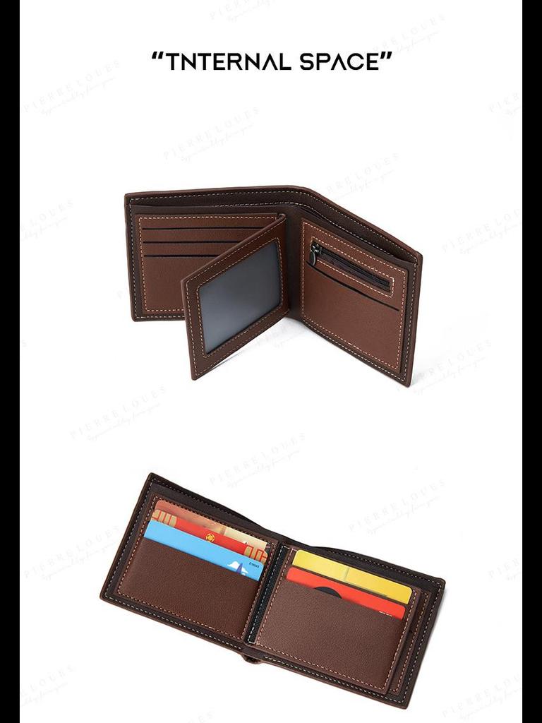 Men's Trifold Short Soft Wallet with Multi-Card Slots - Fashionable & Casual