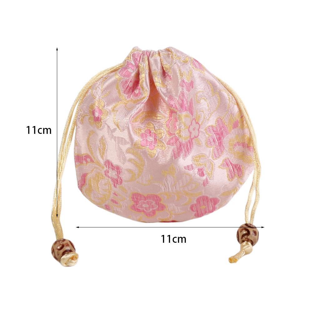 Floral Canvas Flower Handbag Jewelry Packing Bag Small Coin Purse Wallet Festival