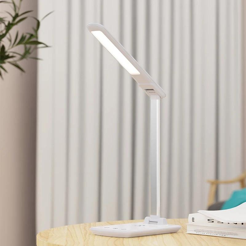 Smart Foldable LED Desk Lamp with Wireless Charger 3-Color Eye-Care Reading Light for Home Bedroom Study Office Decor Table Lamp