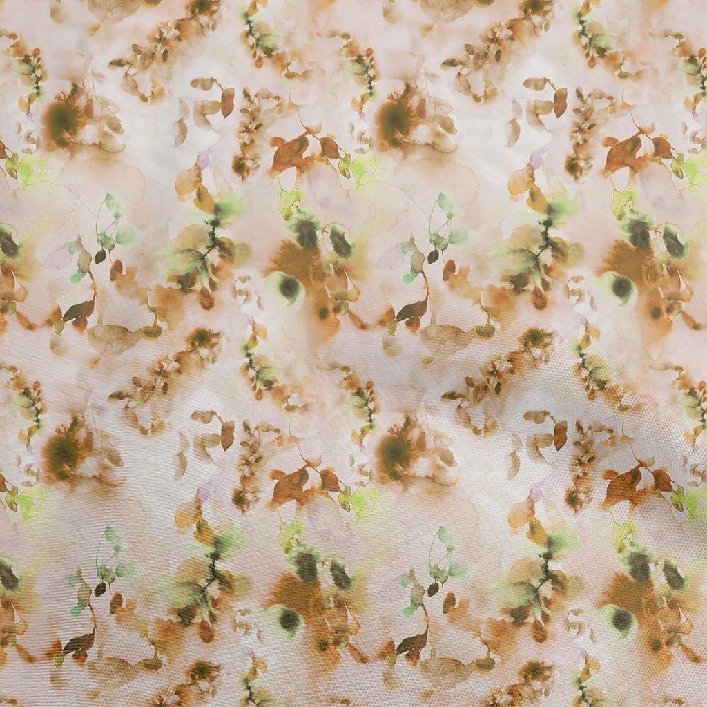 oneOone Cotton Flex Multicolor Fabric Abstract Watercolor Floral Fabric For Sewing Printed Craft Fabric By The Yard 40 Inch