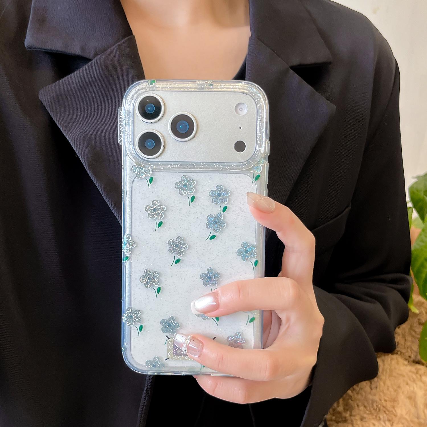 Luanjin IMD Full-Screen Floral Case for iPhone 17 Pro / 15 Pro Max / 16 PM iPhone 15