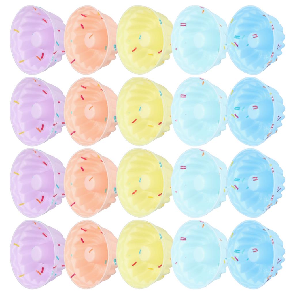 20Pcs Small Cake Cup Baking Mold Reusable Easy Clean Silicone Mini Cupcake HoldersThread Set