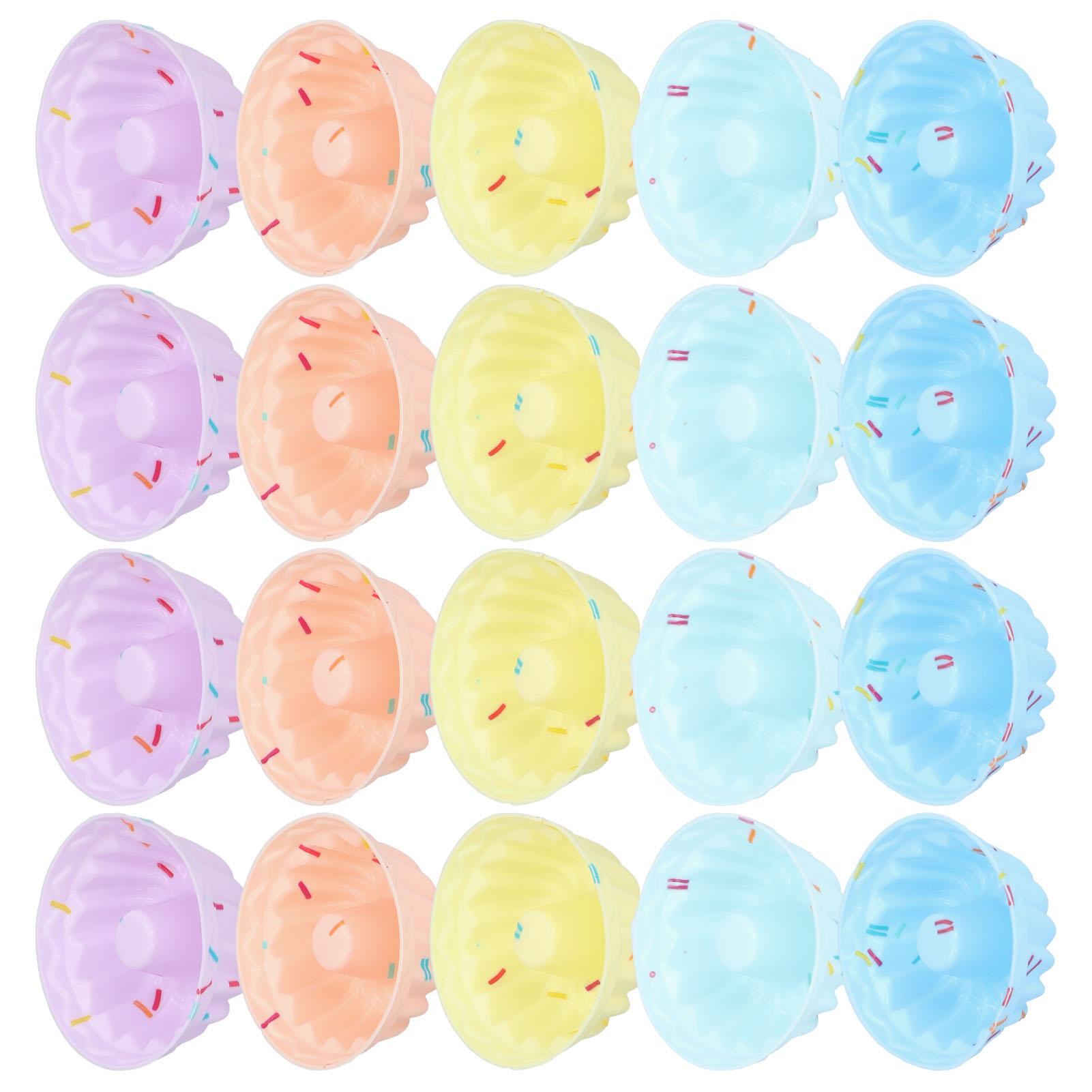 

20Pcs Small Cake Cup Baking Mold Reusable Easy Clean Silicone Mini Cupcake HoldersThread Set