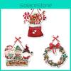 Door Festive Christmas Hanging Decor Accessories With Paper Wreaths Flower