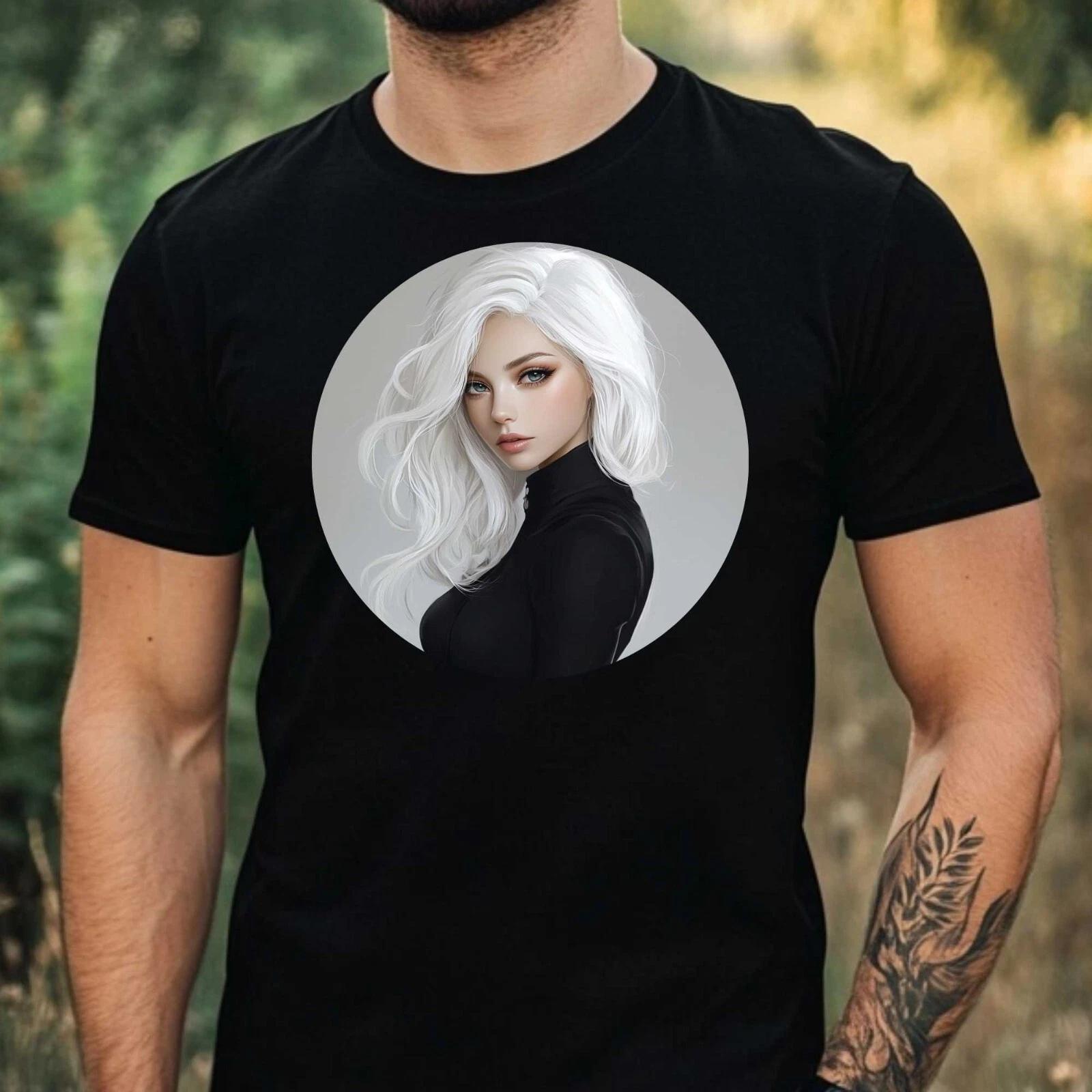 T-Shirt Herren Anime Girl Motiv Baumwolle Größe XS bis 5XL M