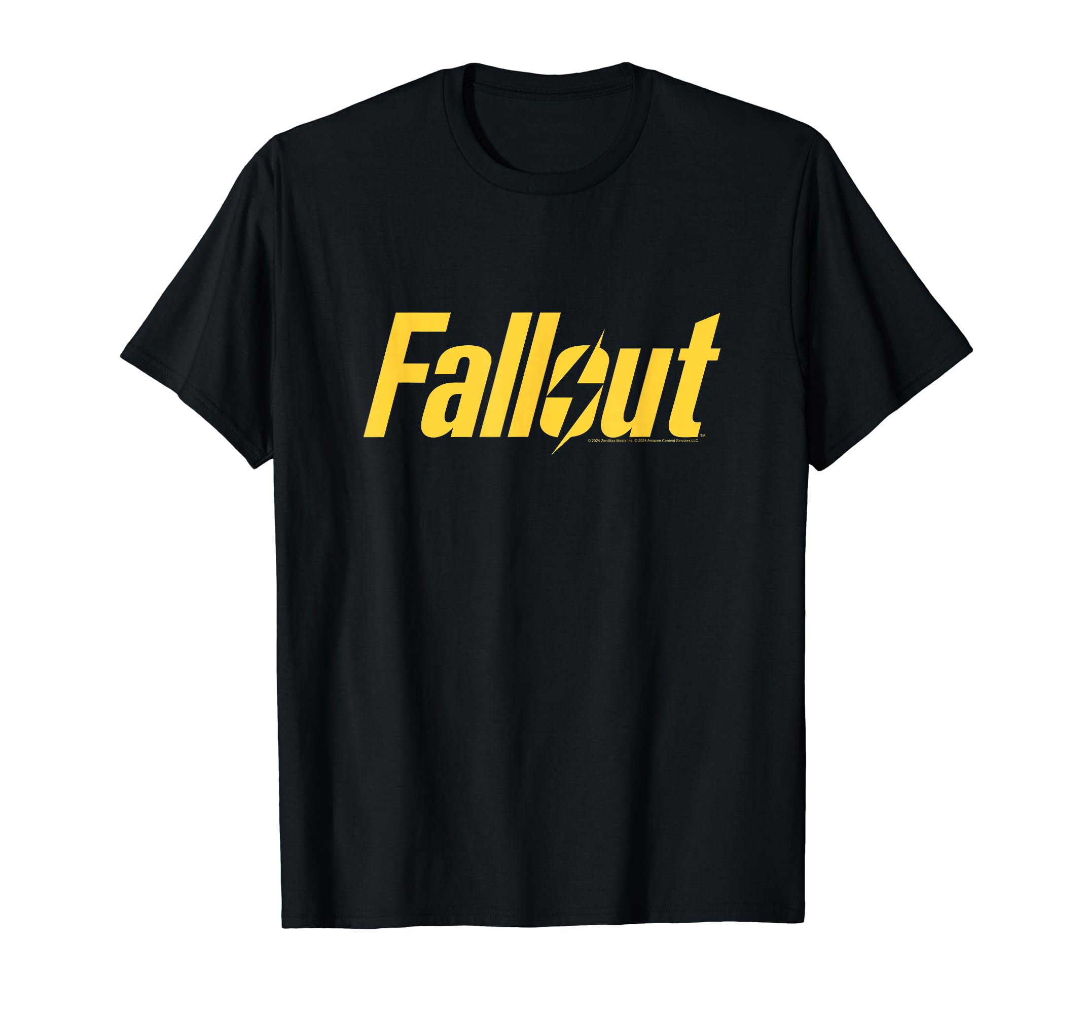 Футболка с желтым логотипом молнии из сериала Fallout