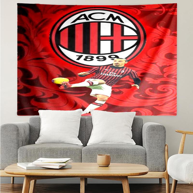 Ac Football Club Tapestry Hanging for Bedroom,Livingroom, Playroom,Decor Art Room Wall Tapestry Holiday and Birthday Gifts