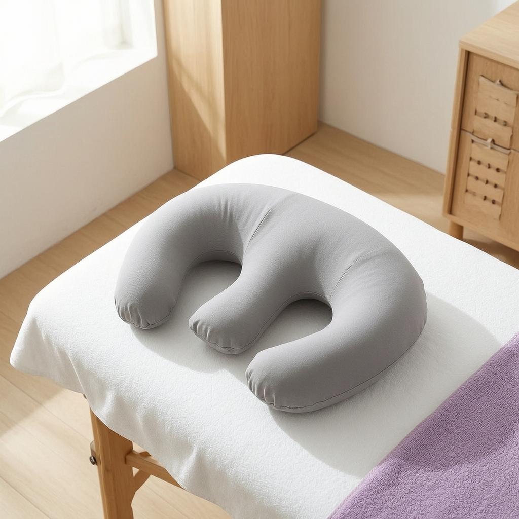 U-Shaped Latex Massage Pillow for Beauty Salon Beds, Face Cradle Cushion with