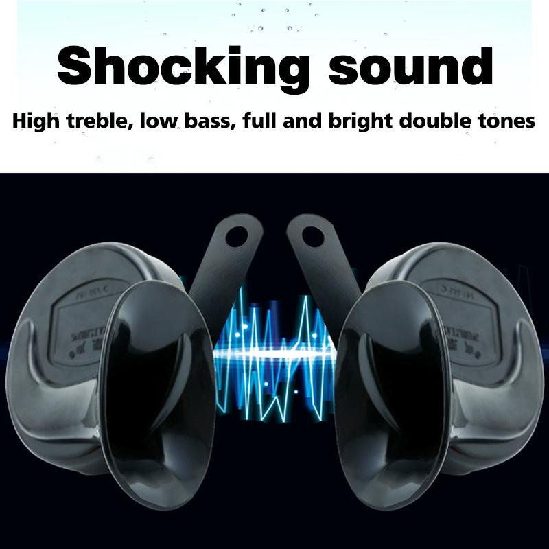 12V 24V 48V 60V Electric Car Scooter Ebike Universal Motorcycle Snail Round Super Loud Waterproof Horn Kit 105Db 110Db Speakers