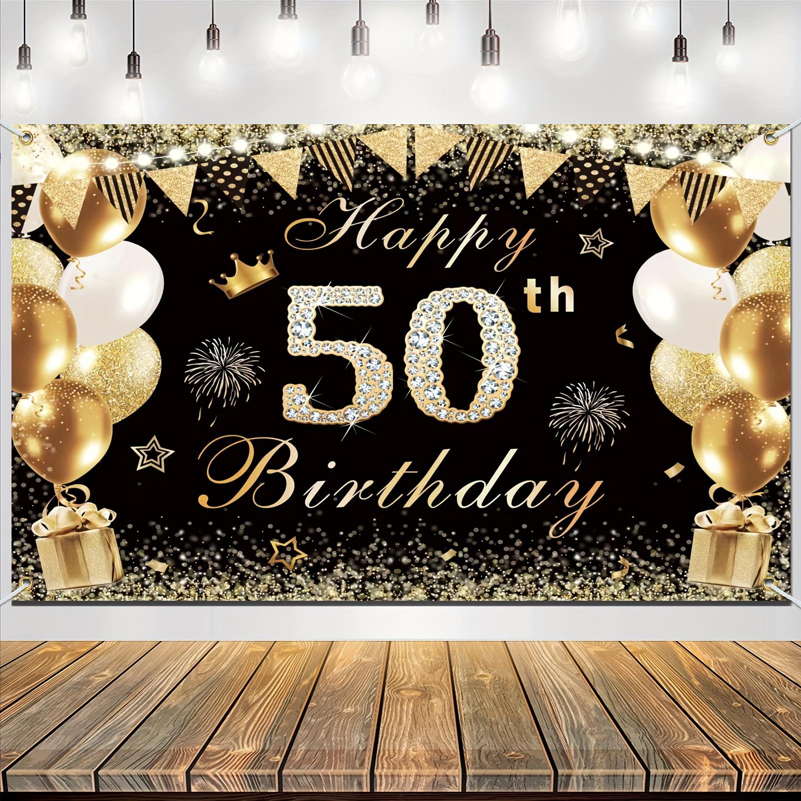 Men s 50th Birthday Decorations - Happy 50th Birthday Banner decorations Cheers 50th anniversary birthday party decorations 150x100cm