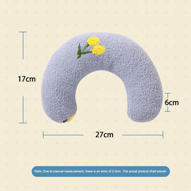U-Shaped Pet Cat Sleep Pad Soft Plush Cervical Support Anti-Slip Pillow for Kittens Indoor Use