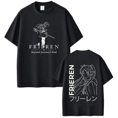 Anime Frieren_ Beyond Journey's End Frieren T Shirt Men Women Clothing Harajuku Summer Cotton Short Sleeve T-shirts Streetwear