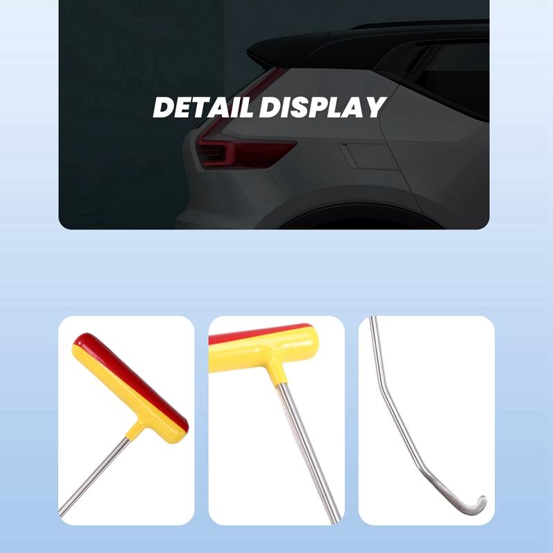 A96I-Car Dent Repair Rods Dent Remover Hook Tool Stainless Steel Repair Tool Car Automotive Body Dent Repairing Rod