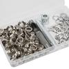 100 Sets Grommets Silver Color Wear Resistant   Production Robust Structure Grommet Tool for Clothing Shoes