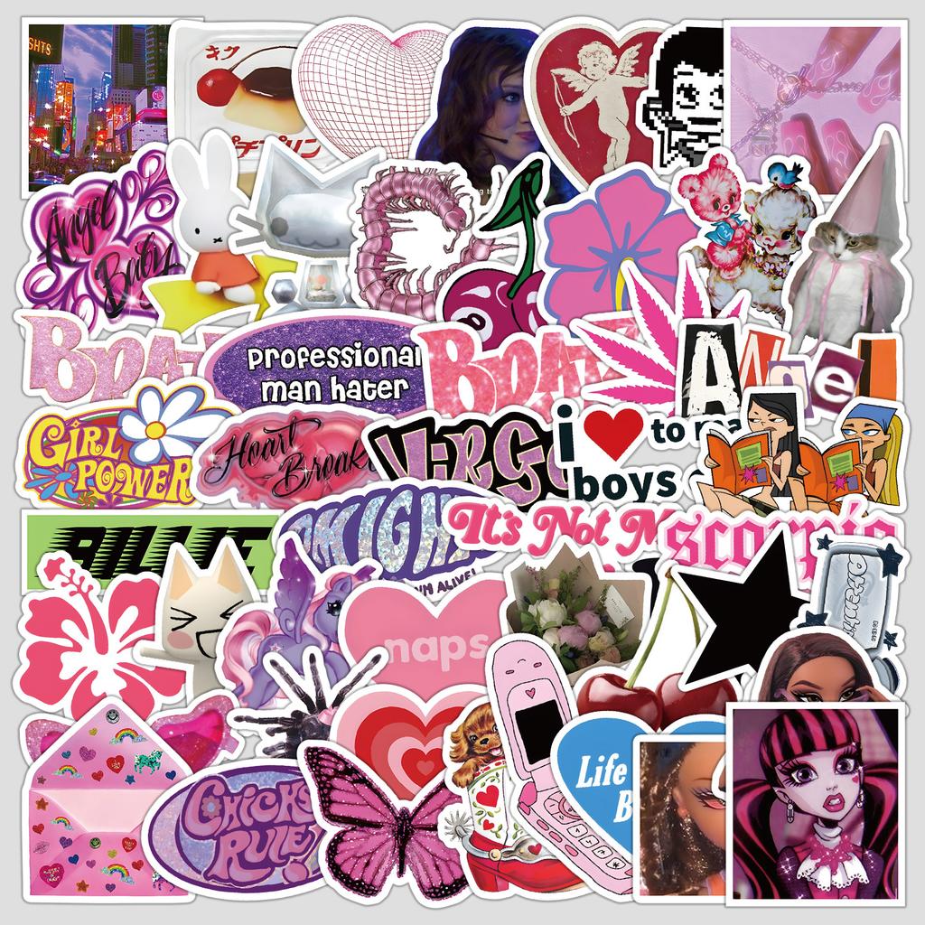 50 Trendy Series Graffiti Stickers for DIY Stationery, Water Cups, Computers, Skateboards, Waterproof Decorative Stickers