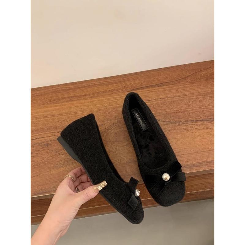 Mary Janes Frühling neu sanft ein Pedal faul mit Rock wollene flache einzelne Schuhe Frauen