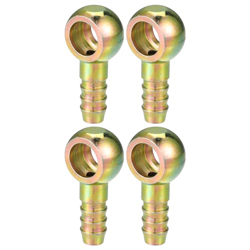 Hihaha Ball Head Oil Pipe Fittings/Fuel Pipe Joint Adapter for Car Motorcycle / 14mm Inner Diameter 12mm Outer Diameter/Bronze Color, Set of 4