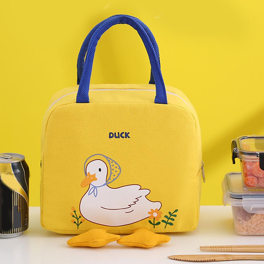 Lunch Bag Aluminum Foil Insulated Large Capacity Carrying Tote for Outdoor Working Yellow Free Size